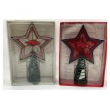 2 Arkansas Razorbacks star light up tree toppers,