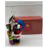 Christopher Radko Lots A Loot Santa Claus glass