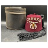 Maroon Sahara Shriners fez from Sahara Shrine