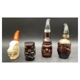 4 Vintage Avon pipe-shaped cologne and aftershave
