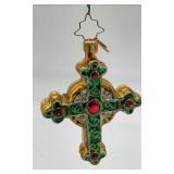 Christopher Radko Heavenly Cross glass ornament,