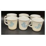 6 vintage Blue Cornflower CorningWare mugs