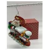 Christopher Radko 'On The Tracks Santa Gem' glass