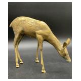 Vintage solid brass deer figurine with a detailed