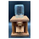Vintage wooden mason jar candy dispenser, 9 x 6 x
