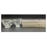 Vintage Indiana Glass Willow creamer and sugar