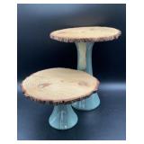 Handmade mint green shiny ceramic candle stick
