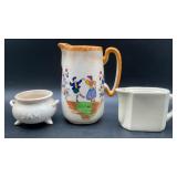 Vintage Dutch folk art pitcher Kakusan, white