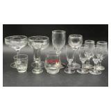 12 Vintage glassware cups, champagne glasses, Sun