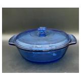 Vintage blue 2 quart Anchor Hocking casserole