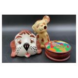 Vintage ceramic dog figurine made in Japan. 5in