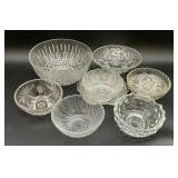 Vintage clear glass bowls
