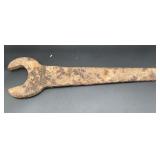 Vintage heavy-duty industrial or farm wrench,