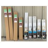 9 boxes of Vinyl blinds, cordless, mini, from 23