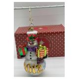 Christopher Radko 2012 snowman glass Christmas