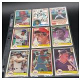 9 baseball cards, 1982 Donruss, Topps