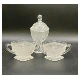 Vintage Jeannette Glass pedestal candy dish,