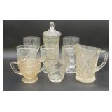 Vintage clear footed glass, open sugar bowl,