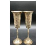 2 Vintage brass flutes made in India. 8,5in tall