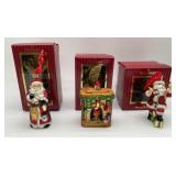 3 Waterford Holiday Heirloom glass ornaments,
