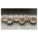 Set of 6 MCM Federal Roly Poly Roma coin glasses
