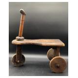 Vintage wooden push tricycle Kiddie Kar, 18 x 10