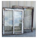 2 vintage window frames, larger one is 32.75 x
