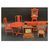 Vintage Dollhouse Furniture Collection with