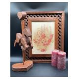Signed vintage Robert Laessig floral print in a