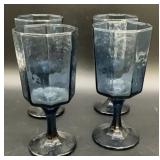 Libbey Facets Cobalt Blue Goblets Iï¿½m 7 inches