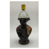 Vintage George Washington bust glass wine bottle,