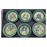 6 Emerald collection floral bowls, 8 x 8 x 2 in