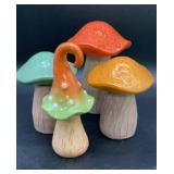 Mushroom decor, tallest is 7 inches