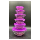6 Piece set glass durable heat resistant bowls