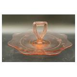 Vintage Pink Depression Glass Tidbit Tray with