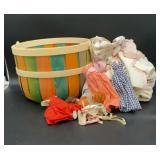 Vintage doll parts and baby items, receiving
