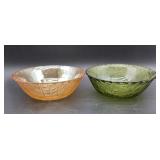 2 Vintage Indiana Glass serving bowls, one in