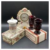 Vintage Italian porcelain canister with a