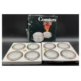 2 Four Piece Coaster Set, Leonard Silver MFG