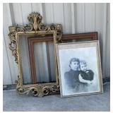 Vintage framed black and white photo, vintage