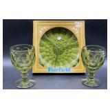 Green glass, Vintage Anchor Hocking Fairfield