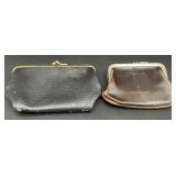 Vintage coin purses, one marked Genuine Calf