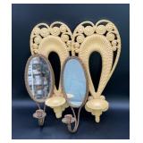 Vintage gold metal rope frame mirror wall