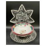 Vintage Mikasa Christmas Carol Star Server, fruit