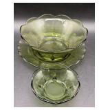 Vintage Anchor Hocking avocado green glass chip