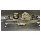 Vintage silver-plated pierced casserole dish