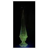 Vintage UV Glow Fenton Valencia swung vase. 12in