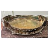 Large Silverplate Gallery Tray with Pierced