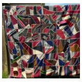 Handmade Crazy Quilt, 74.5 x 85.5 inches, a