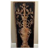 Hand-Carved Architectural Urn Wall Panel Decor